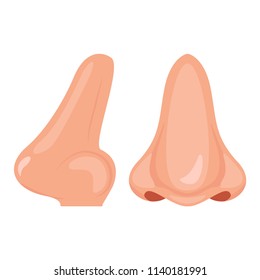 Human Front And Profile Nose, Vector Illustration Design