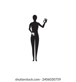 Human full body icon illustrations . Black silhouettes of men and women on a white background. Male and female gender. Figure of human body.