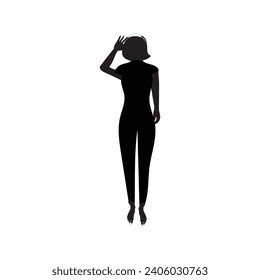 Icono de cuerpo completo humano . Siluetas negras de hombres y mujeres con un fondo blanco. Género masculino y femenino. Figura del cuerpo humano.