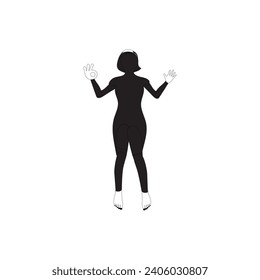 Human full body icon illustrations . Black silhouettes of men and women on a white background. Male and female gender. Figure of human body.