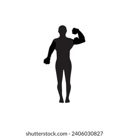 Human full body icon illustrations . Black silhouettes of men and women on a white background. Male and female gender. Figure of human body.
