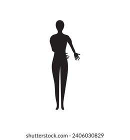 Icono de cuerpo completo humano . Siluetas negras de hombres y mujeres con un fondo blanco. Género masculino y femenino. Figura del cuerpo humano.