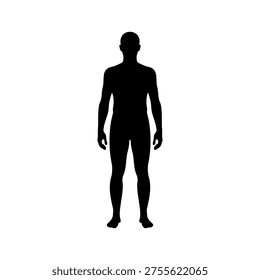 Human full body silhouette vector flat illustration design.