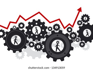 Human gear design business teamwork concept vector illustration