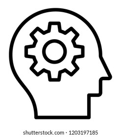 Human with gear designed to portray planning concept