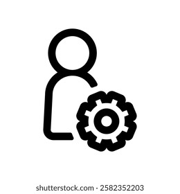 Human and gear icon illustration