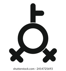 Human gender identity icon simple vector. Trans support. Couple agender poster