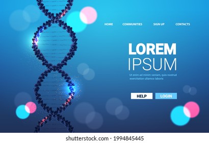 estructura hélica del ADN genético humano de la molécula clínica tratamiento médico concepto de investigación y ensayo