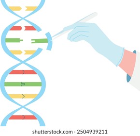 Construcción del genoma humano. Icono de color de tecnología de ADN