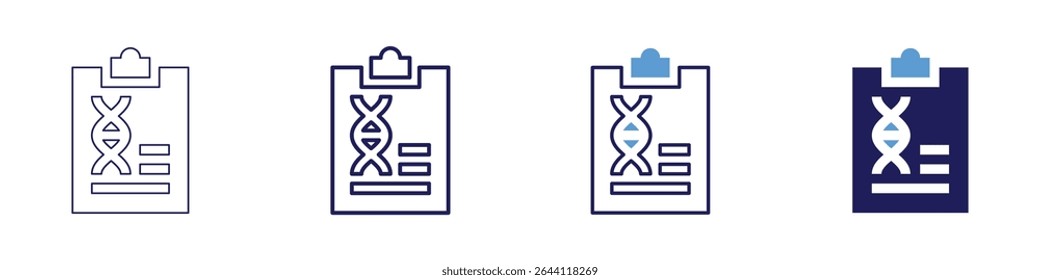 Human genome icon in 4 different styles. Thin Line, Line, Bold Line, Duotone. Duotone style. Editable stroke.