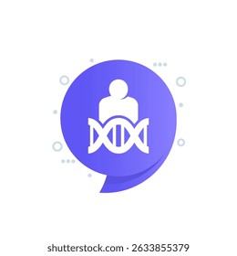 human genome icon with dna, vector