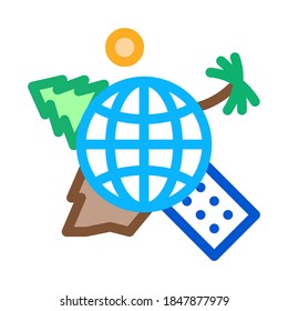human geography science icon vector. human geography science sign. color symbol illustration