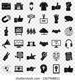 Human gesture icons set. Simple style of 36 human gesture vector icons for web for any design
