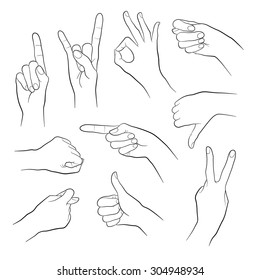 Human Gestures People Hand Signs Woman Stock Vector (Royalty Free ...