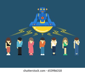 the human get control by android transmit smartphone background