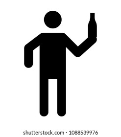 
Human glyph of a man raising and offering drink to audience, 
