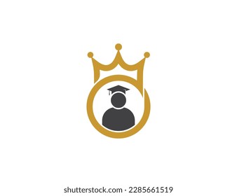 Human Graduation Hat Logo Concept sign symbol icon Element Design. Graduation, Education, E-book, Courses, Book Store and Academy Logotype. Vector illustration template