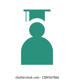 Human with graduation hat logo template vector icon design