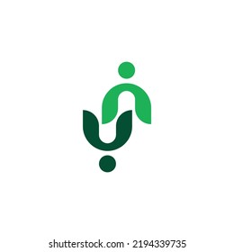 human green logo design template elements