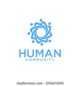 human group community logo design for business vector