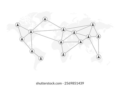 human group social networking template in lowpoly style vector