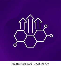 Human growth hormone, HGH line vector icon