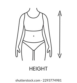 Human growth line icon in vector, illustration of human with arrows.