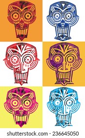 human grungy skull mask design symbol