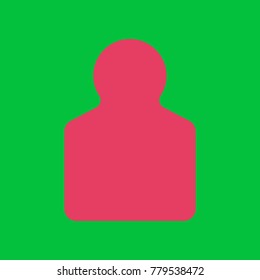 Human gun target icon. Vector. Paradise pink icon on dark pastel green background.