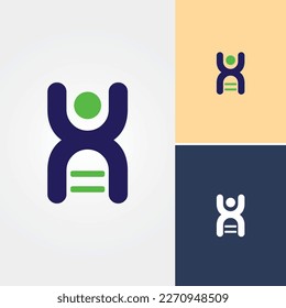 Vector de diseño de logotipo de ADN H humano