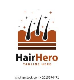 human hair growth illustration logo design