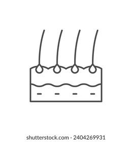 Human hair line outline icon