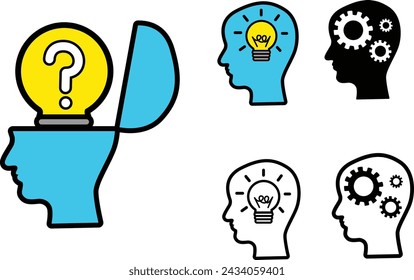 Human Hair Shape - Invention Illustration - Line Icon