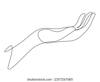 human hand aesthetic continuous line drawing vector illustration minimalist style