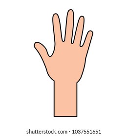 human hand arm open raised vector illustration