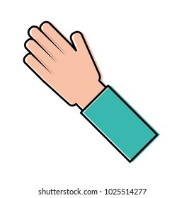 human hand arm palm showing five fingers