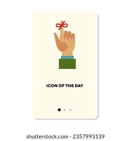 Human hand with bandaged index finger isolated on white. Human hand sign cartoon illustration. Communication, language, signals concept. Vector illustration symbol elements for web design
