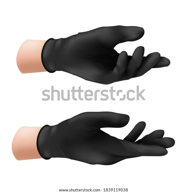 Human Hand Black Nitrile Protective Glove Stock Vector (Royalty Free ...