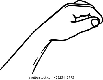 Human hand body part doodle linear cartoon coloring book