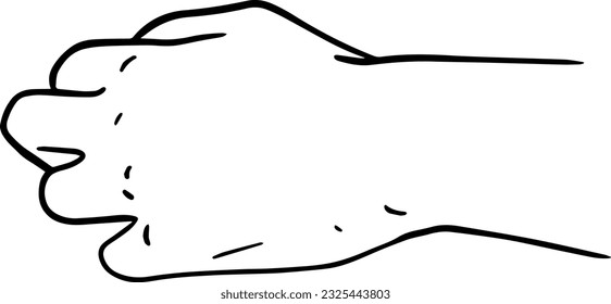 Human hand body part doodle linear cartoon coloring book