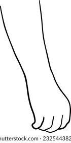Human hand body part doodle linear cartoon coloring book