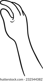 Human hand body part doodle linear cartoon coloring book