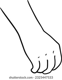 Human hand body part doodle linear cartoon coloring book