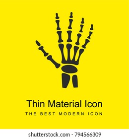 Human hand bones bright yellow material minimal icon or logo design
