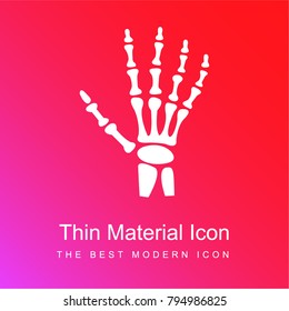 Human hand bones red and pink gradient material white icon minimal design