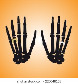 human hand bones with rings eps10