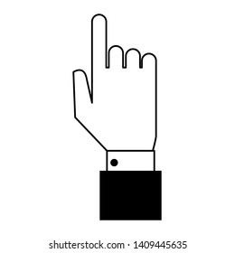 human hand cartoon vector illustration graphic design in black and white