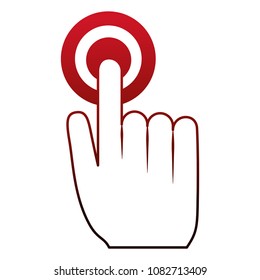 human hand clicking button web symbol