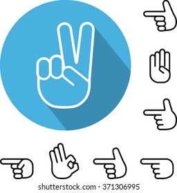 Similar Images, Stock Photos & Vectors of Hand gestures chalk icons set ...