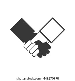 Human hand concept represented by handshake icon. Isolated and flat illustration 